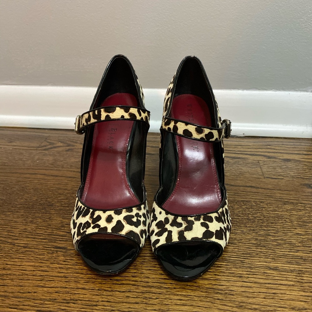 White House Black Market leopard print heels